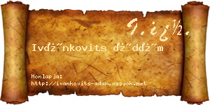 Ivánkovits Ádám névjegykártya