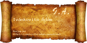 Ivánkovits Ádám névjegykártya
